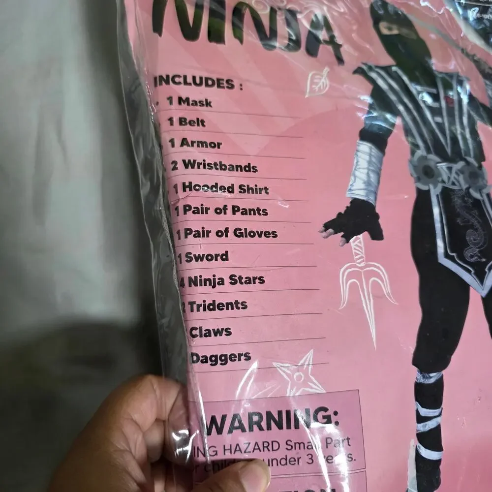 Spooktacular Child Ninja Costume Set M Complete Halloween Cosplay Costume
